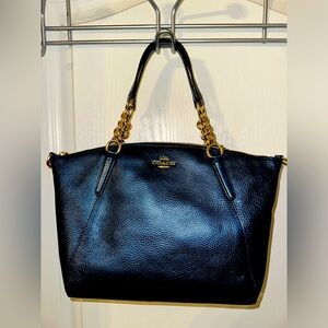 Coach Satchel, Metallic Blue